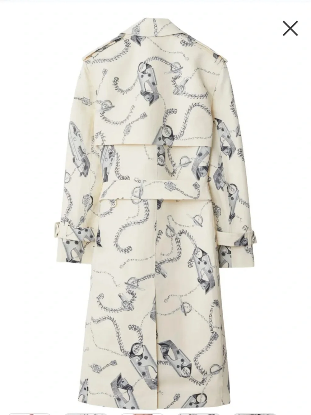 Burberry White Trench Coat Knight Hardware Tricotine - fitting up to Sz 20 - Picture 11 of 14